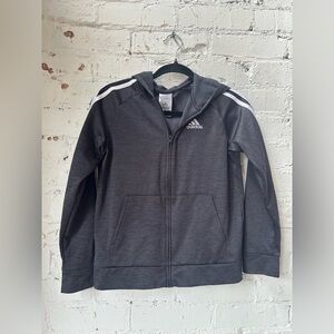 Adidas Kids Charcoal Hoodie Jacket